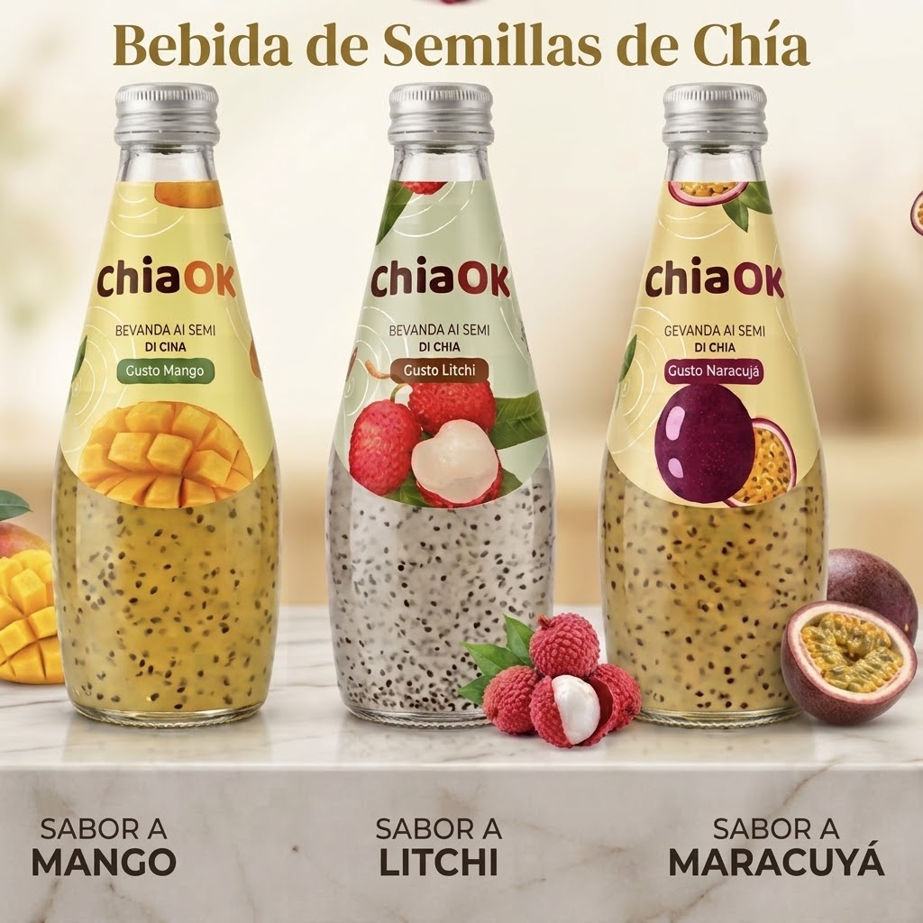 Bebida de Semillas de Chía Mango / Lychee / Maracuyá